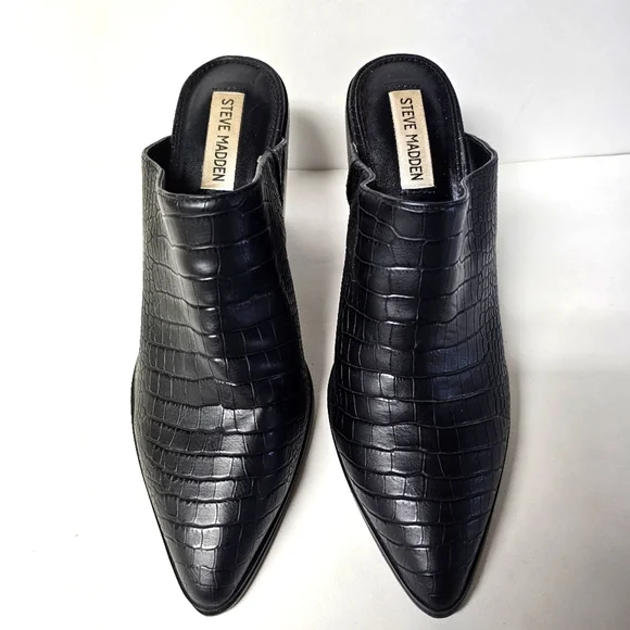 Steve Madden Savina Black Mule Slip-ons - Picture 2 of 4